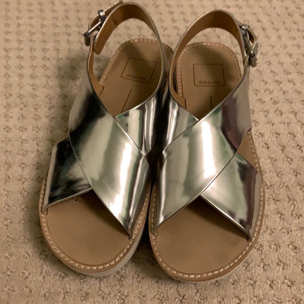 Dolce Vita Silver Platform Sandals
